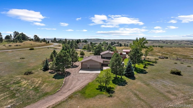 aerial view featuring a rural view