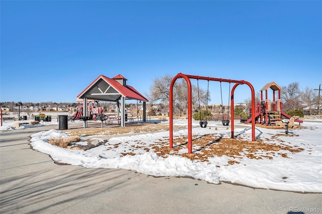 5252 W 68th Ave, Arvada, CO 80003 - snow covered playground with a gazebo