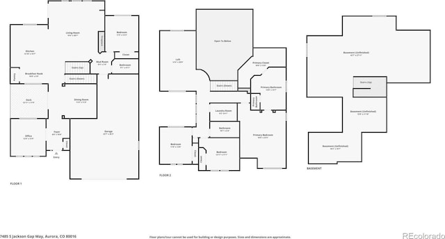 7485 S Jackson Gap Way, Aurora, CO 80016 - floor plan / room layout