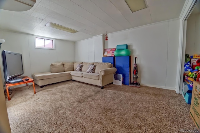 view of carpeted living area