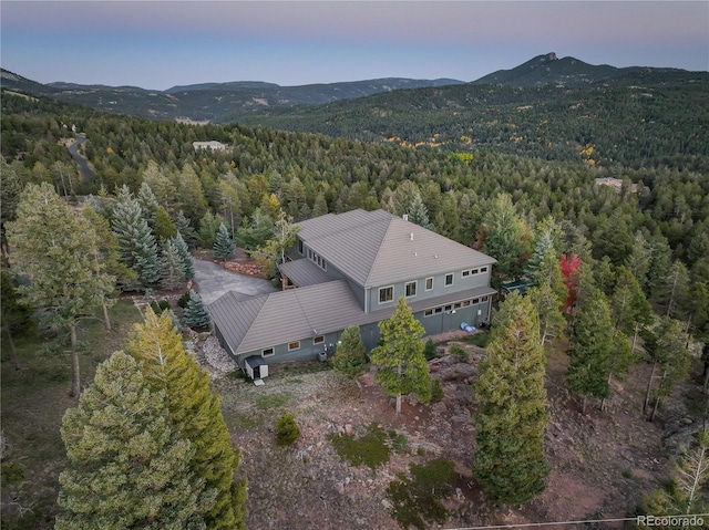 28154 Belle Mont Trl, Conifer, CO 80433 - aerial view at dusk of a forest view and a mountain view