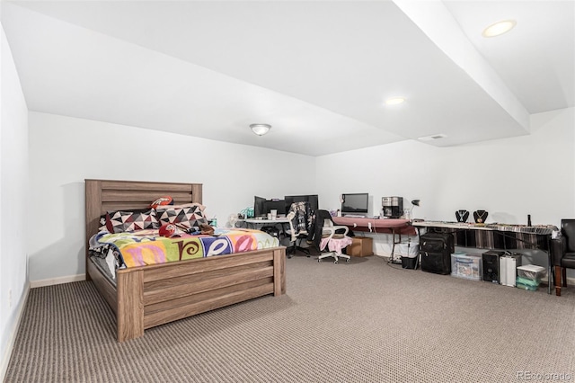 bedroom featuring carpet