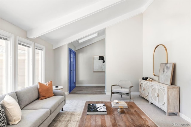 4821 W 102nd Ave, Westminster, CO 80031 - living room featuring baseboards and light colored carpet