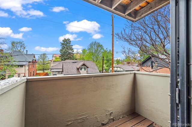 balcony with a residential view