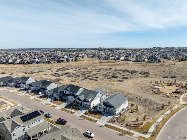 bird's eye view with a residential view