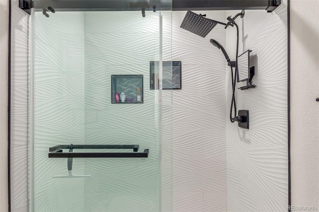 room details with a shower stall