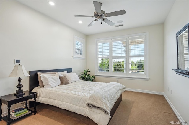 8717 Ridgepoint Dr, Castle Pines, CO 80108 - bedroom with carpet floors, recessed lighting, and ceiling fan