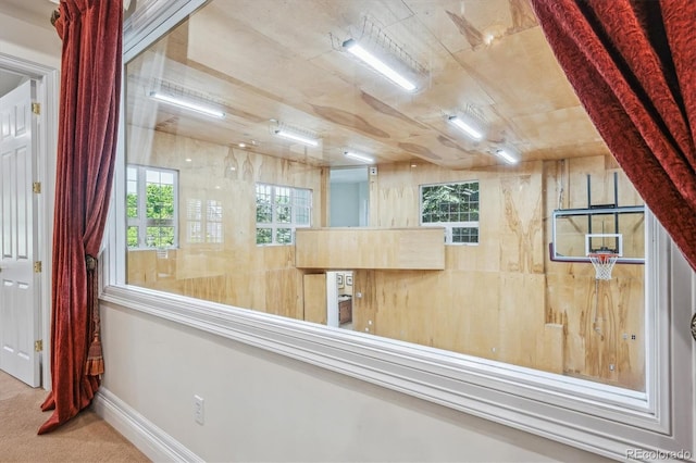 8717 Ridgepoint Dr, Castle Pines, CO 80108 - hall with plenty of natural light and carpet floors
