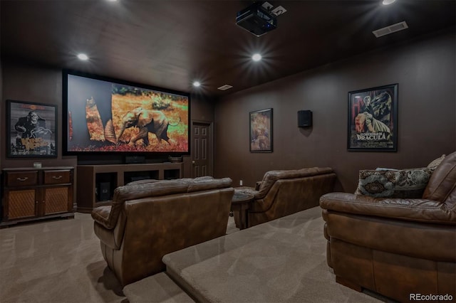 8717 Ridgepoint Dr, Castle Pines, CO 80108 - cinema room with carpet floors and recessed lighting