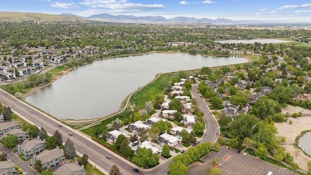 1799 S Lee St Unit B, Lakewood, CO 80232 - aerial view of property and surrounding area featuring a water and mountain view and nearby suburban area