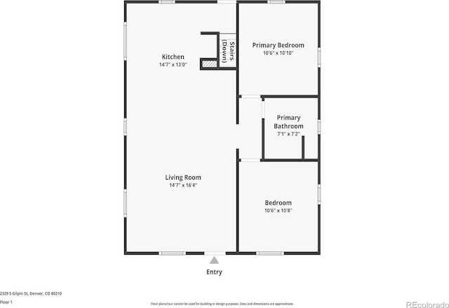 2329 S Gilpin St, Denver, CO 80210 - view of floor plan / room layout