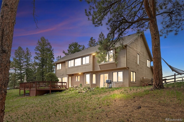 4992 White House Trl, Evergreen, CO 80439 - rear view of house with a deck