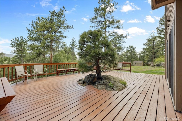 4992 White House Trl, Evergreen, CO 80439 - view of wooden terrace