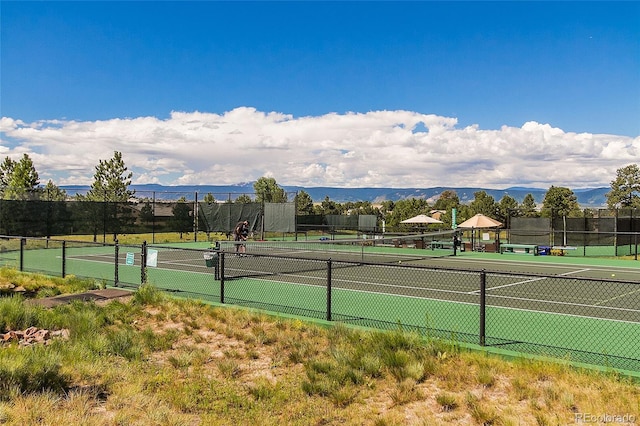 8014 Trinity Peak Ln, Castle Rock, CO 80108 - view of tennis court with fence
