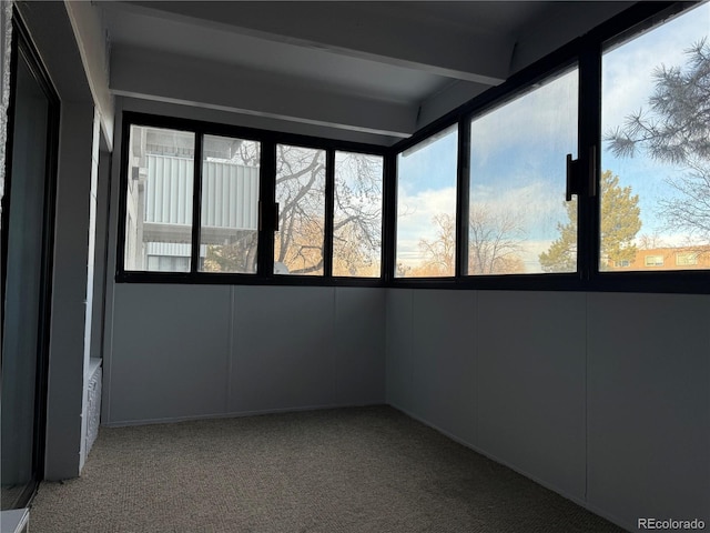 unfurnished room featuring light carpet