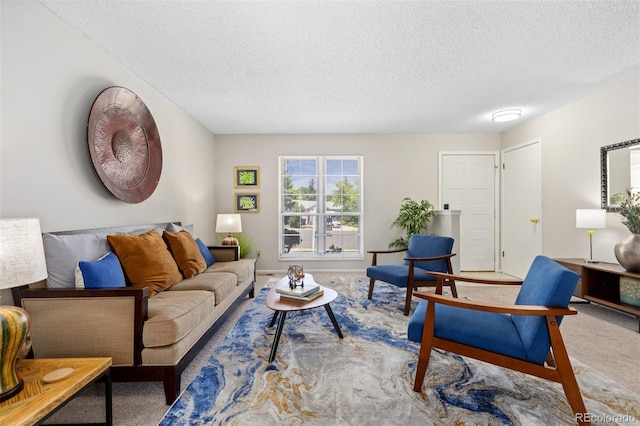 1204 Catalpa Cir, Broomfield, CO 80020 - carpeted living room with a textured ceiling