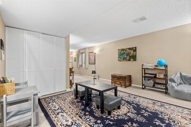 1204 Catalpa Cir, Broomfield, CO 80020 - living area featuring carpet flooring and a textured ceiling