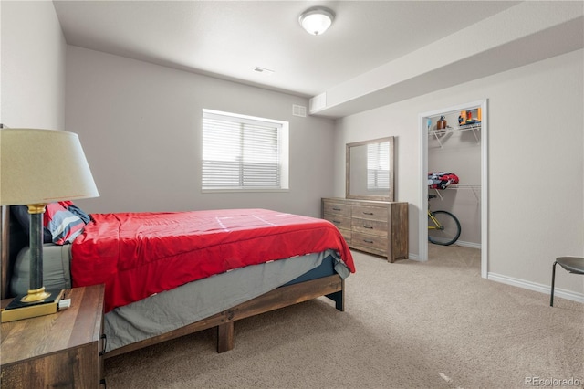 2663 Cinnabar Rd, Colorado Springs, CO 80921 - bedroom featuring visible vents, carpet floors, baseboards, a closet, and a spacious closet