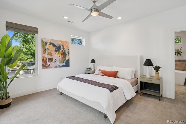2377 S Humboldt St, Denver, CO 80210 - carpeted bedroom featuring ceiling fan and recessed lighting