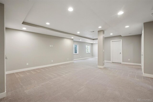 2377 S Humboldt St, Denver, CO 80210 - below grade area with recessed lighting and light colored carpet