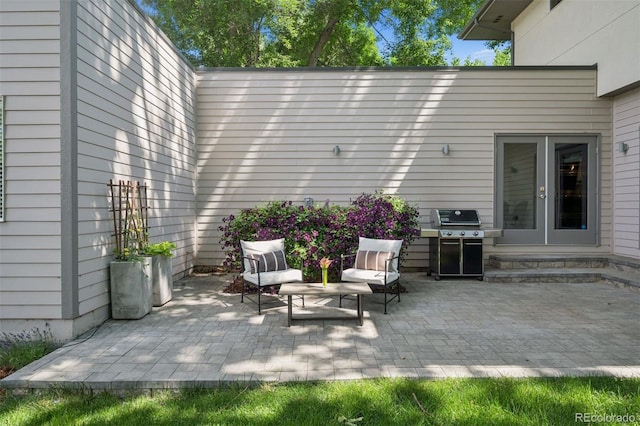 2377 S Humboldt St, Denver, CO 80210 - view of patio / terrace featuring area for grilling and french doors