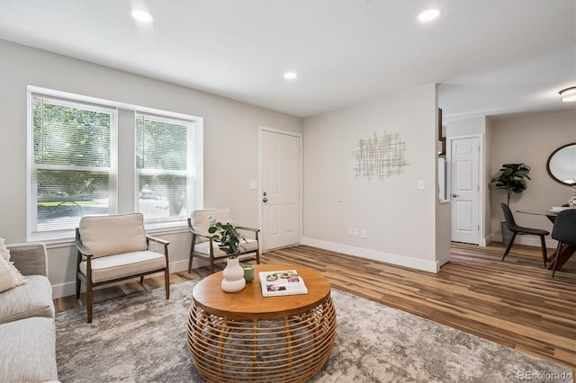 20714 E Buchanan Dr, Aurora, CO 80011 - living area featuring wood finished floors and recessed lighting