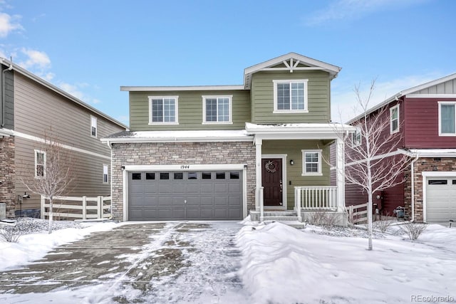 view of front of home with a garage