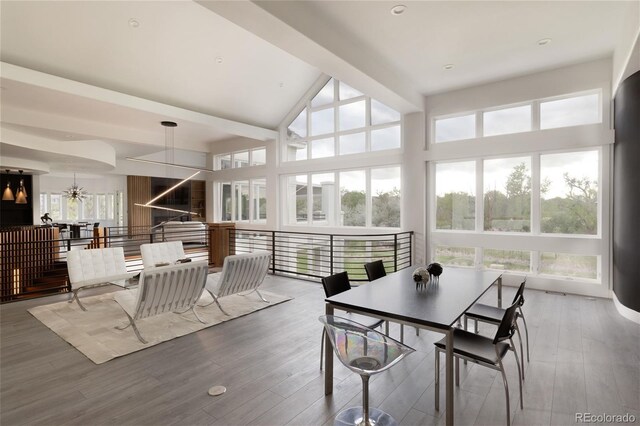 4935 E Preserve Ln, Greenwood Village, CO 80121 - sunroom featuring a chandelier and lofted ceiling