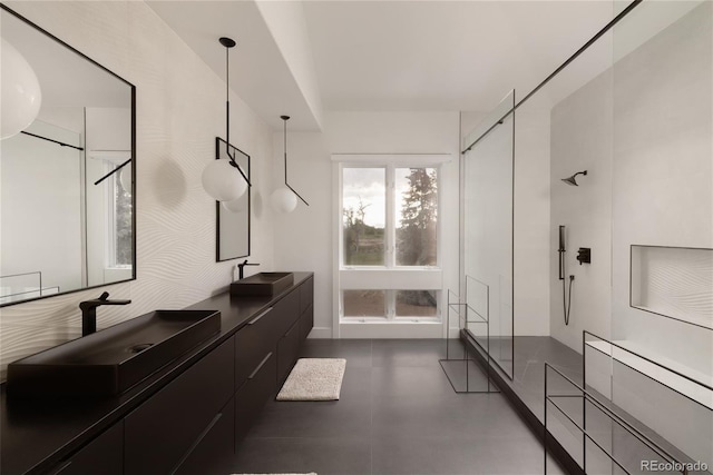 4935 E Preserve Ln, Greenwood Village, CO 80121 - bathroom with walk in shower and double vanity