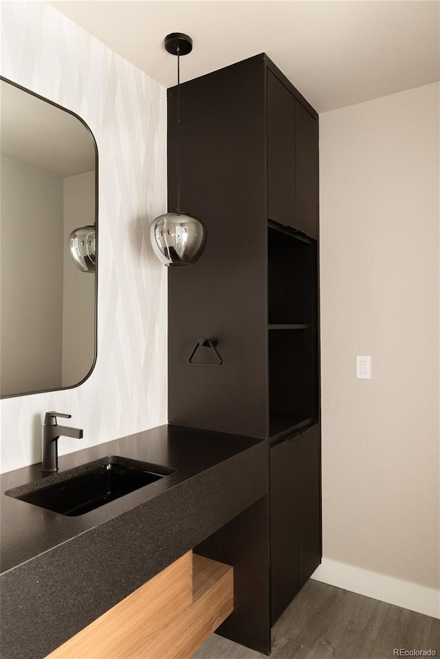 4935 E Preserve Ln, Greenwood Village, CO 80121 - bathroom with a sink and wood finished floors