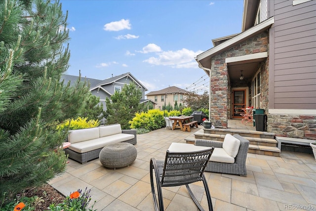 view of patio with outdoor lounge area