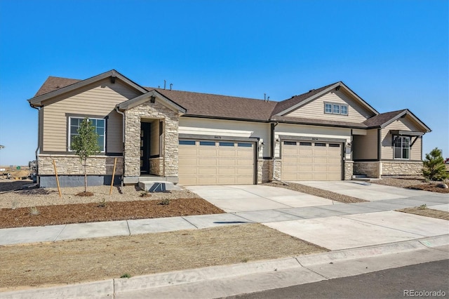 craftsman-style home featuring a garage