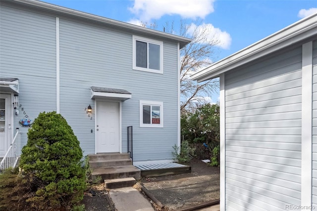 exterior space featuring entry steps