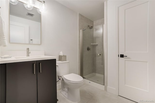 11389 E Maplewood Ave, Englewood, CO 80111 - full bathroom featuring vanity, a stall shower, and tile patterned flooring