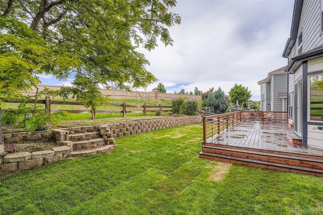 22367 Quail Run Dr, Parker, CO 80138 - view of yard featuring a wooden deck