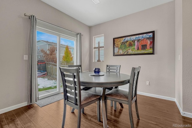 dining room featuring wood-type flooring