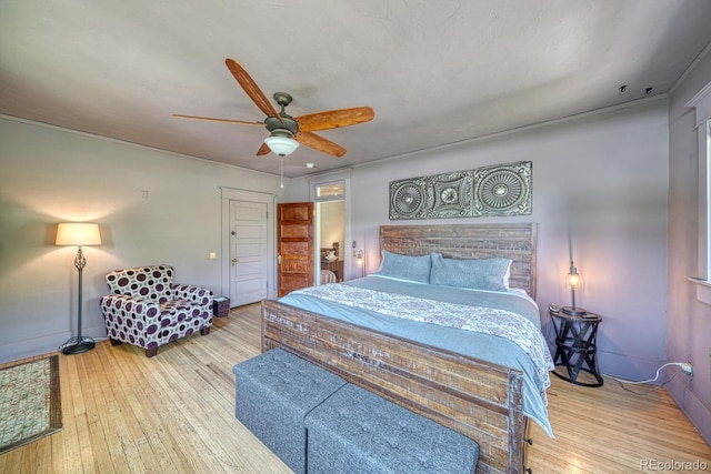 403 Scott St, Salida, CO 81201 - bedroom with hardwood / wood-style flooring and ceiling fan