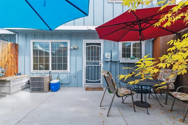 view of patio / terrace featuring central AC unit