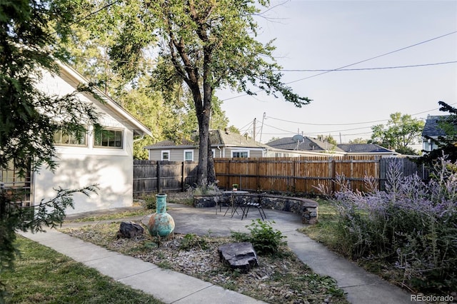 view of yard with a patio area