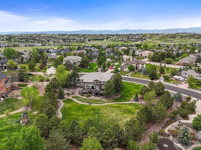 8518 High Rdg, Castle Pines, CO 80108 - aerial view of residential area with mountains