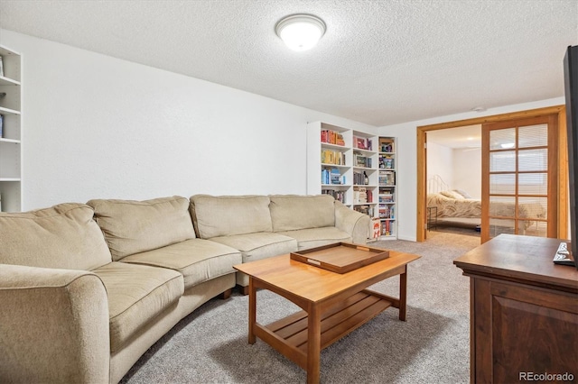 5007 S Richfield Cir, Aurora, CO 80015 - living room featuring carpet and a textured ceiling