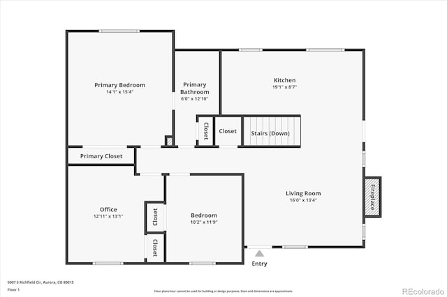 5007 S Richfield Cir, Aurora, CO 80015 - floor plan / room layout