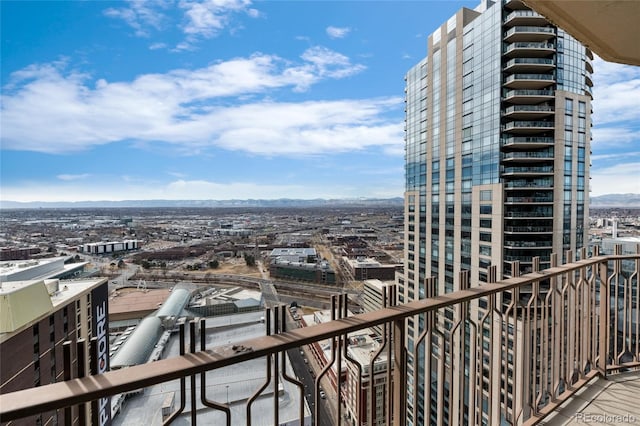 balcony with a city view