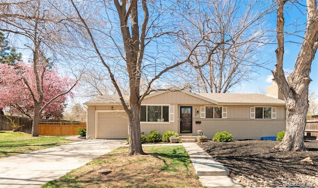 2756 E Euclid Ave, Centennial, CO 80121 - single story home with fence, a garage, concrete driveway, brick siding, and a chimney