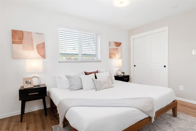 2756 E Euclid Ave, Centennial, CO 80121 - bedroom with wood finished floors, baseboards, and a closet