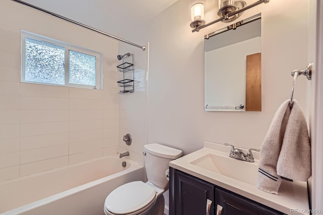 1824 S Columbine St, Denver, CO 80210 - bathroom featuring toilet, shower / bathtub combination, and vanity