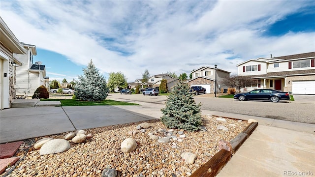 view of yard with a garage