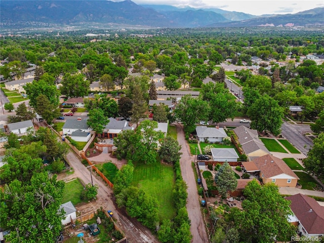 1325 N Foote Ave, Colorado Springs, CO 80909 - aerial view of property's location featuring a mountain backdrop and nearby suburban area