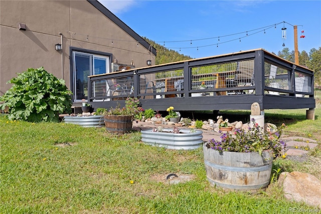 1819 Nova Rd, Pine, CO 80470 - view of grassy yard with a deck