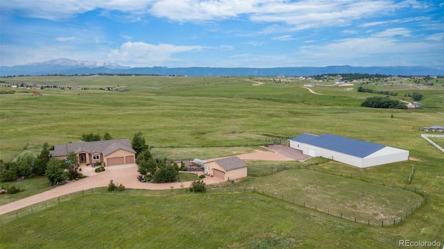 overview of rural landscape with mountains and a pastoral area